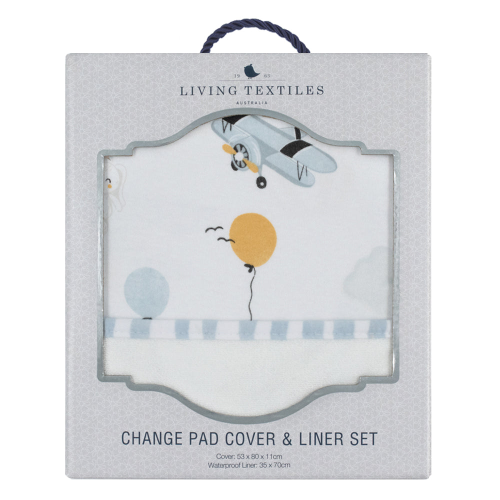 Living Textiles Up Up & Away Change Pad Cover & Liner Set
