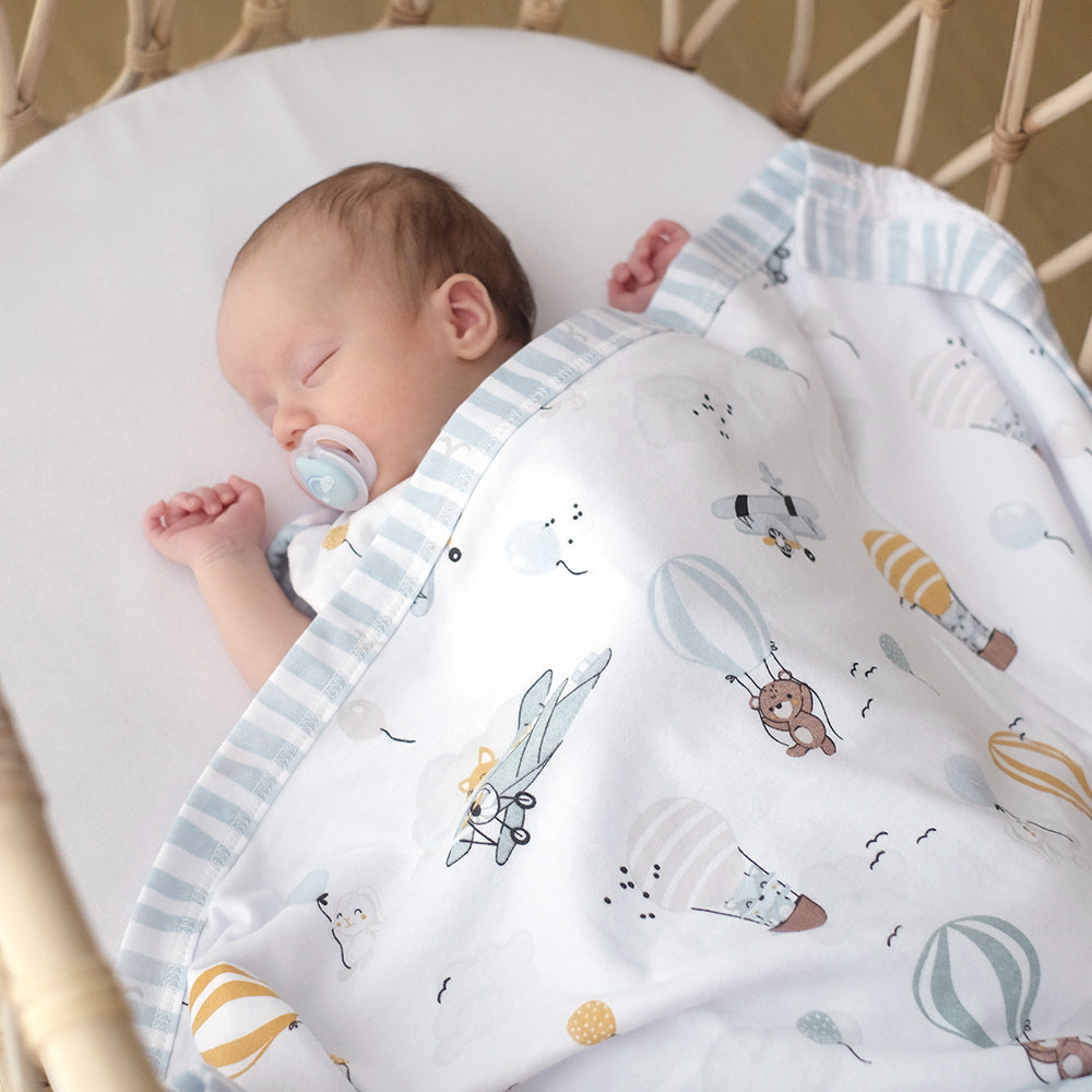 Living Textiles Up Up & Away Cot Waffle Blanket