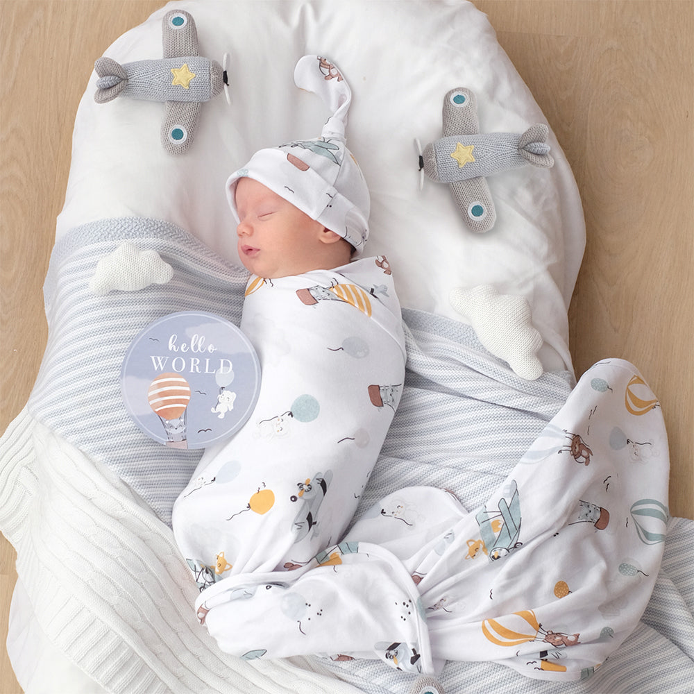 Living Textiles Newborn Gift Set Up Up & Away