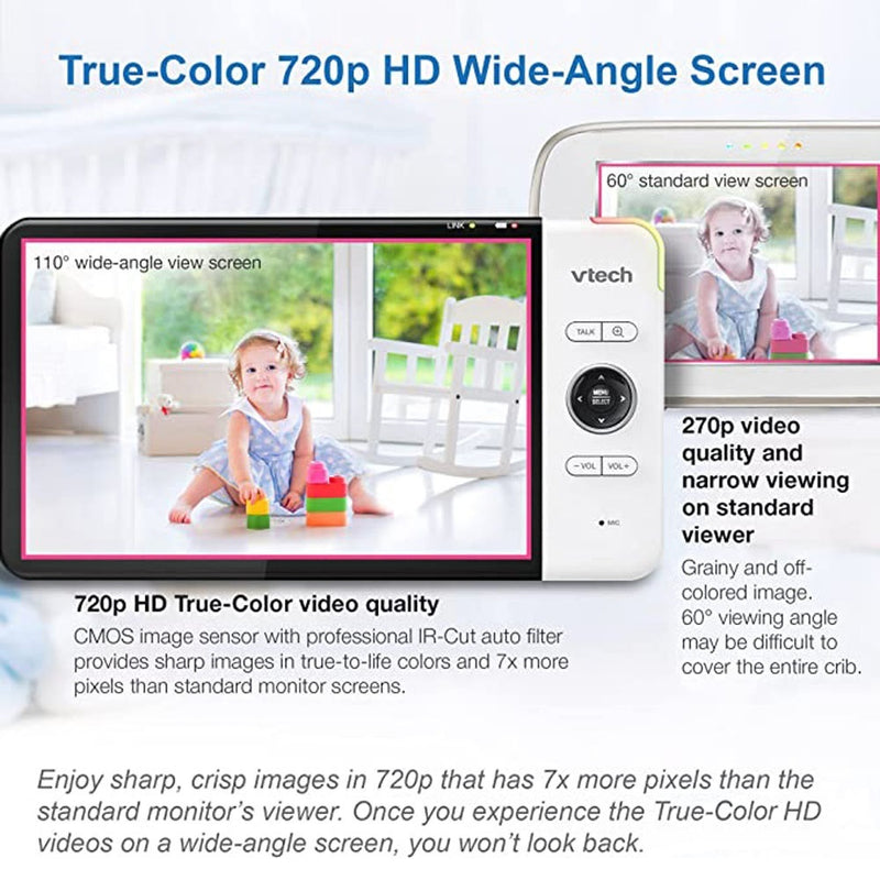 VTech BM7750HD 7" 2 Camera Pan & Tilt Video & Audio Baby Monitor