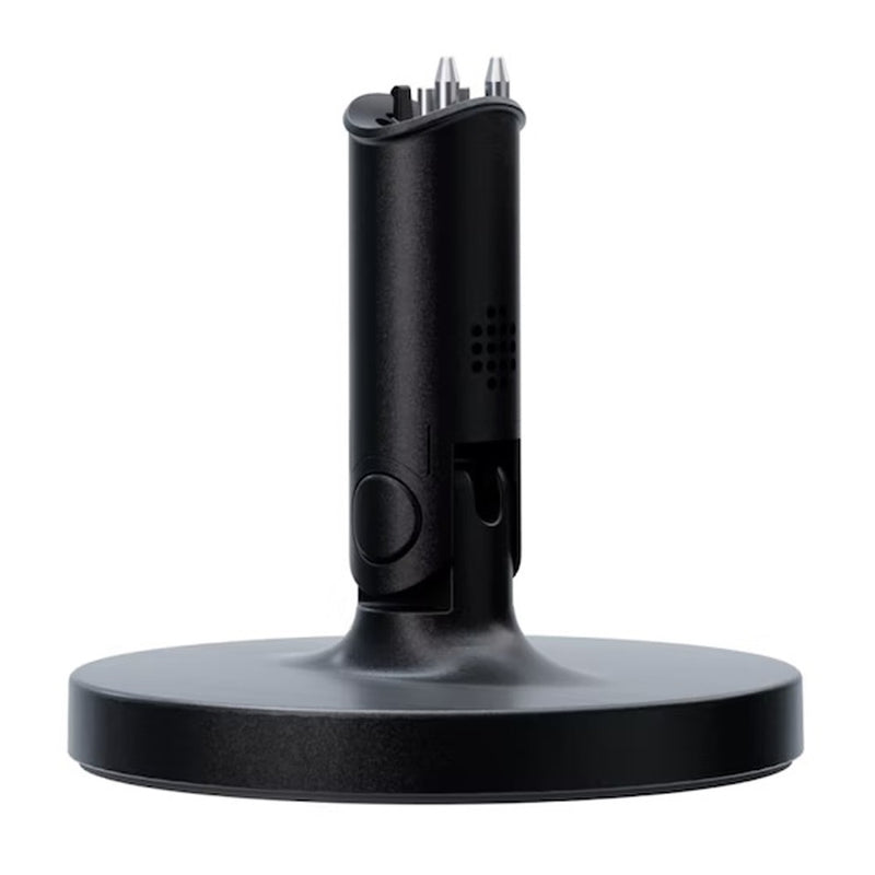 The Nanit Black Multi Stand by Nanit is a modern, minimalistic cylindrical pen holder with a round base, designed to hold three pens upright. Its sleek look is inspired by advanced computer vision technology.