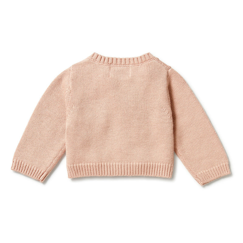 Wilson & Frenchy Knitted Ruffle Cardigan Rose