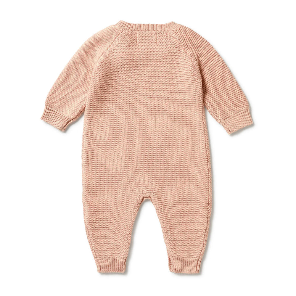 Wilson & Frenchy Knitted Cable Growsuit Rose
