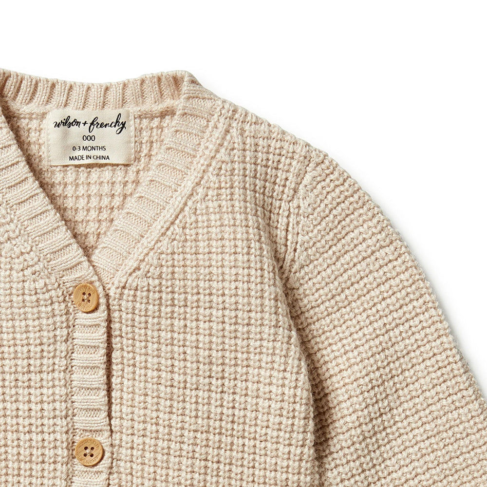 Wilson & Frenchy Knitted Button Cardigan Oatmeal Melange