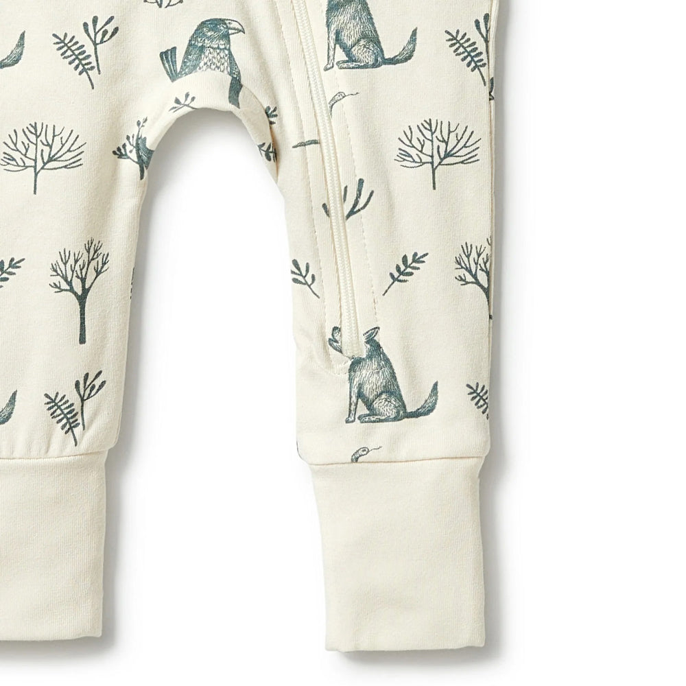 Wilson & Frenchy Organic Zipsuit with Feet The Woods