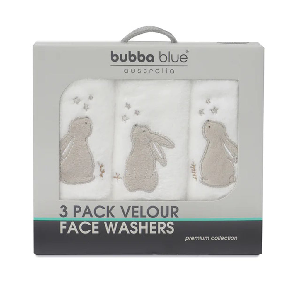 Bubba Blue Bunny Dream Wash Cloths 3 Pack