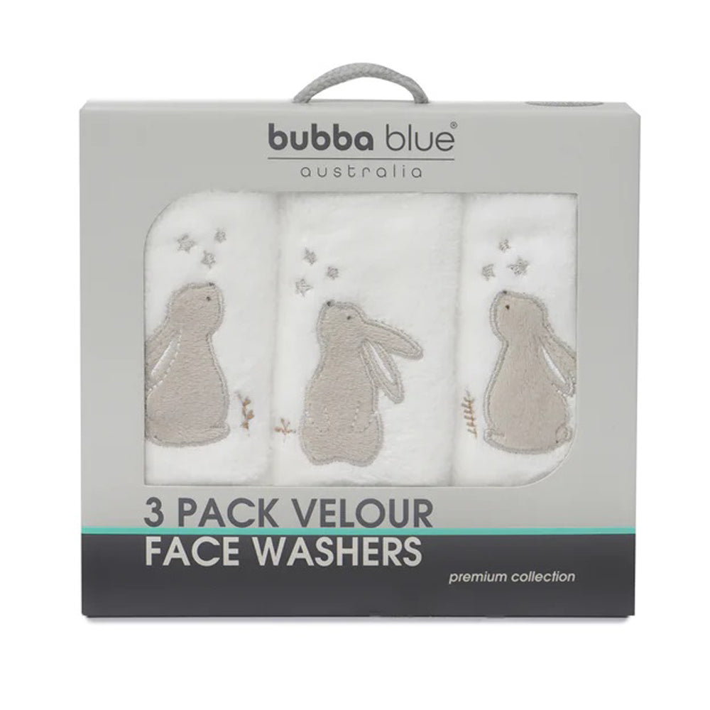 Bubba Blue Bunny Dream Wash Cloths 3pk