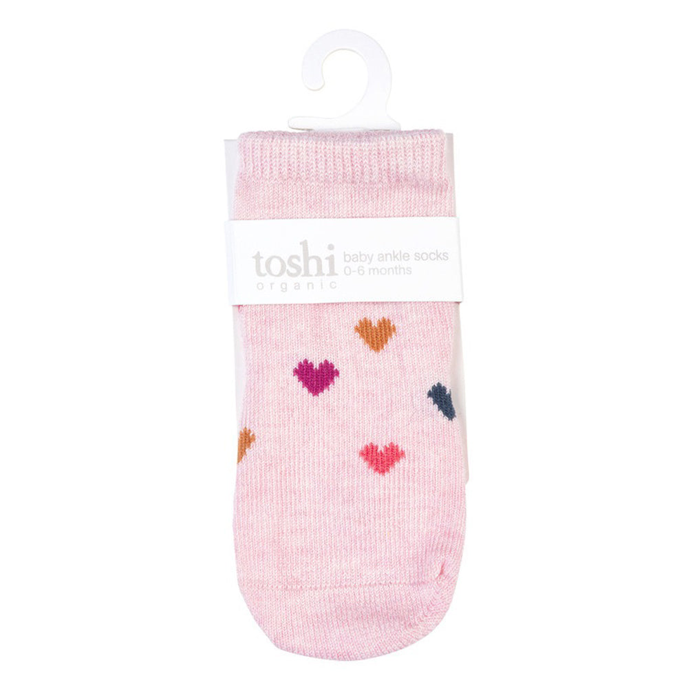 Toshi Organic Baby Socks Ankle Hearts