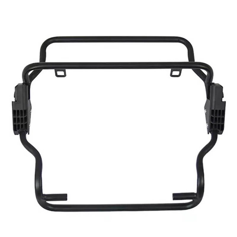 The Valco Baby Snap Britax Adaptor by Valco Baby, shown on a white background with two side mounting plates and multiple attachment points, is ideal as part of a travel system adaptors setup.
